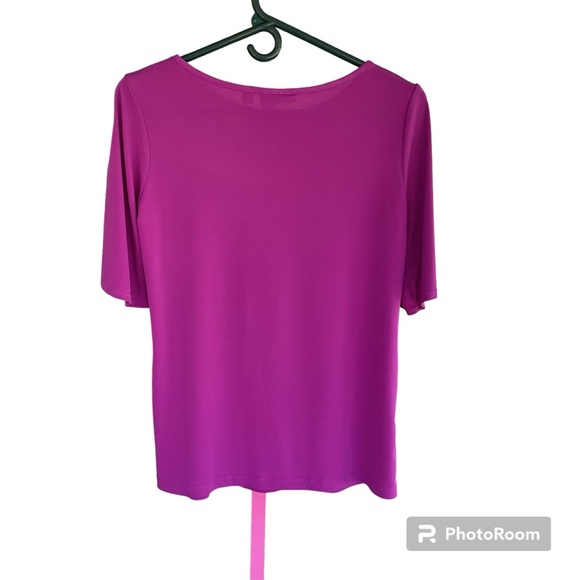 Susan Graver  Purple Open Shoulder Pull Over Top szXXS - Picture 3 of 4